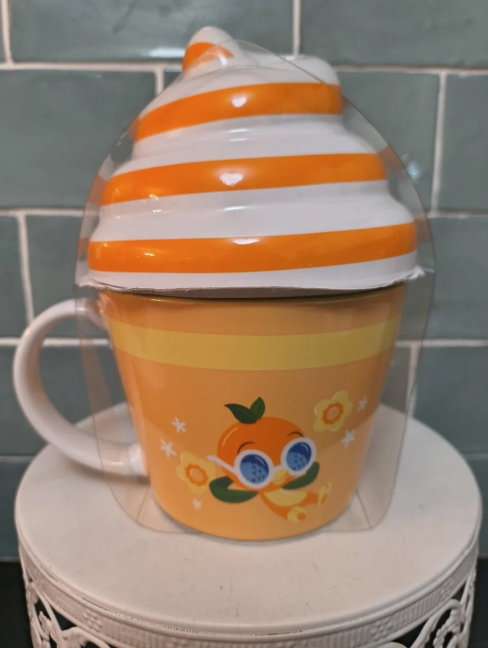 NWT 2026 Disney Orange Bird Ice Cream Swirl Mug With Lid Epcot Flower And Garden